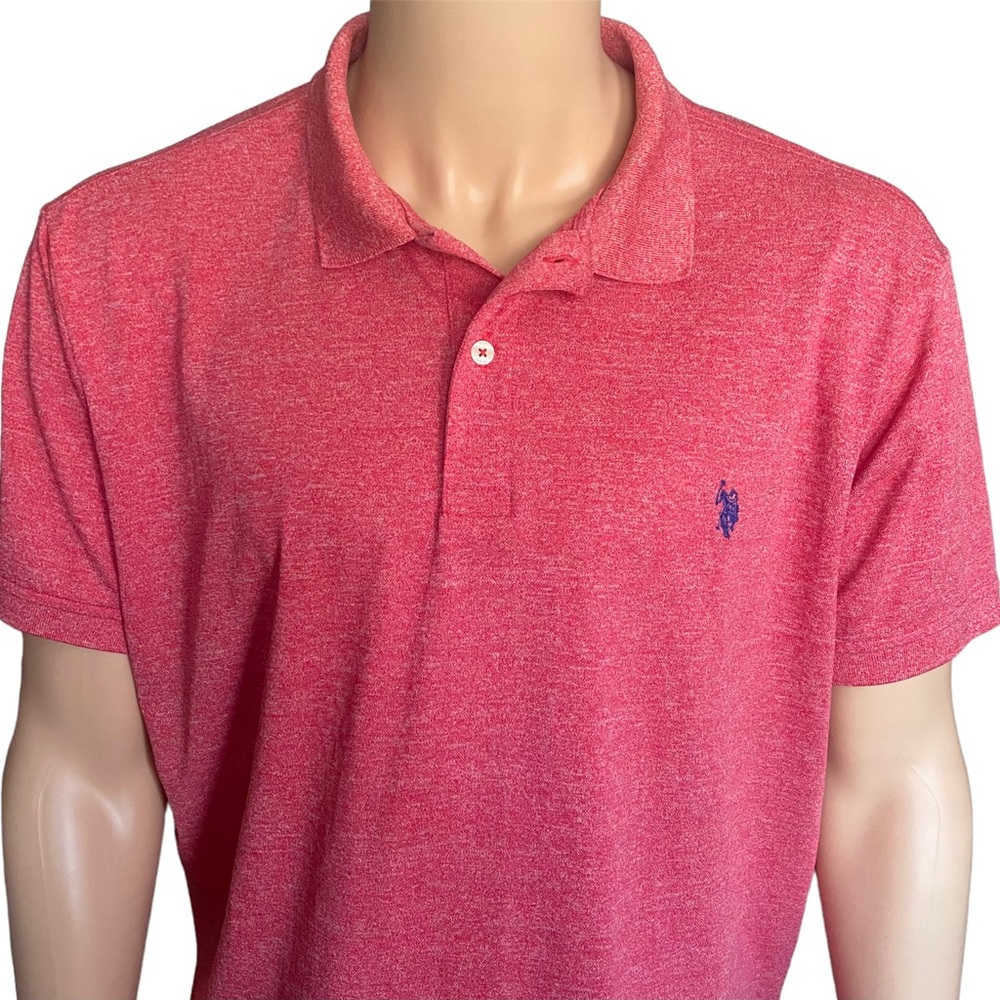 US POLO ASSOCIATION Shirt Size XL CORAL PINK RED SHORT SLEEVE Golf Men’s